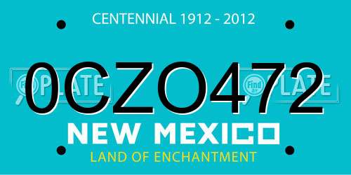 0CZO472 New Mexico License Plate
