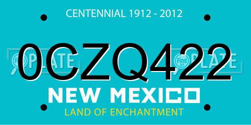 0CZQ422 New Mexico License Plate