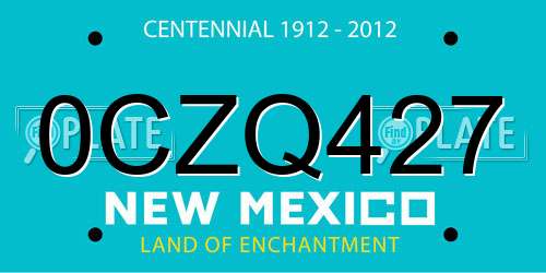0CZQ427 New Mexico License Plate