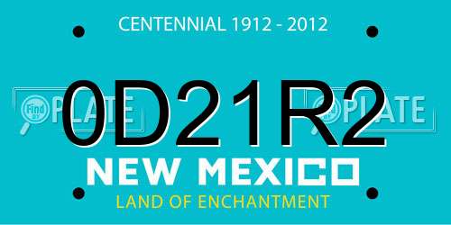 0D21R2 New Mexico License Plate