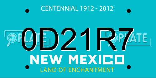 0D21R7 New Mexico License Plate