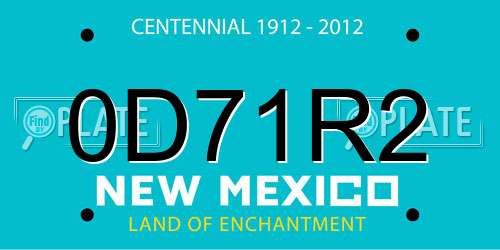 0D71R2 New Mexico License Plate
