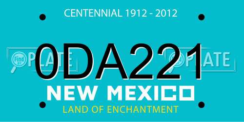 0DA221 New Mexico License Plate