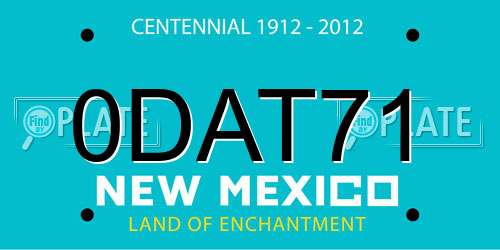 0DAT71 New Mexico License Plate