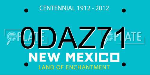 0DAZ71 New Mexico License Plate