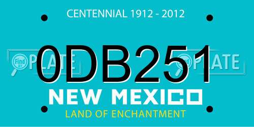 0DB251 New Mexico License Plate