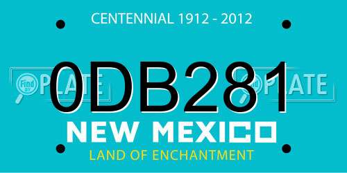 0DB281 New Mexico License Plate