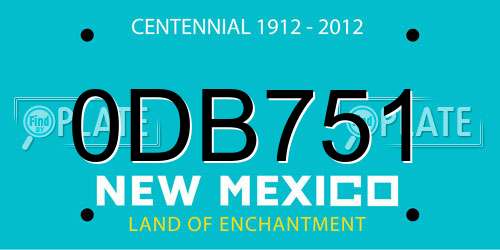 0DB751 New Mexico License Plate