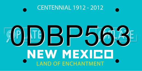 0DBP563 New Mexico License Plate