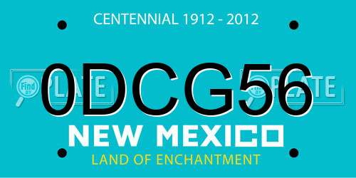 0DCG56 New Mexico License Plate