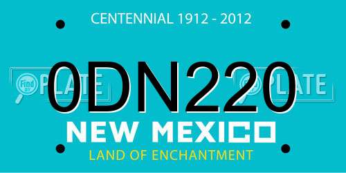 0DN220 New Mexico License Plate