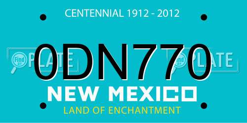 0DN770 New Mexico License Plate