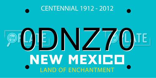 0DNZ70 New Mexico License Plate