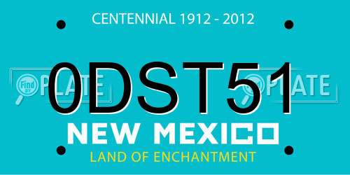 0DST51 New Mexico License Plate