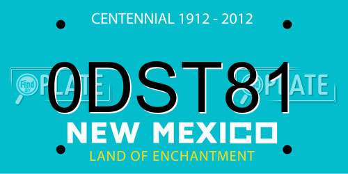 0DST81 New Mexico License Plate