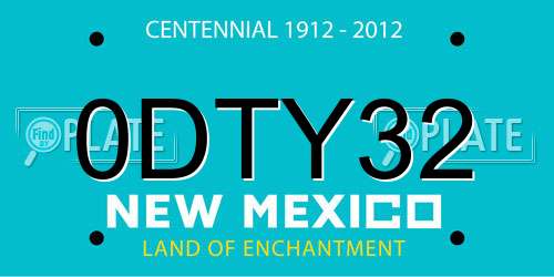 0DTY32 New Mexico License Plate