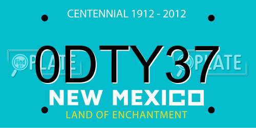 0DTY37 New Mexico License Plate