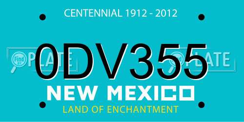 0DV355 New Mexico License Plate