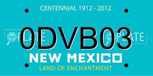 0DVB03 New Mexico License Plate