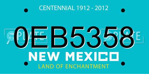 0EB5358 New Mexico License Plate