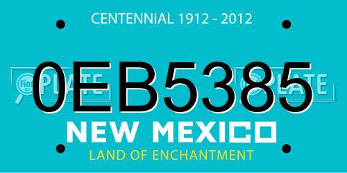 0EB5385 New Mexico License Plate