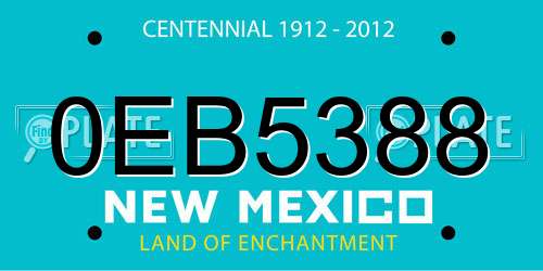 0EB5388 New Mexico License Plate