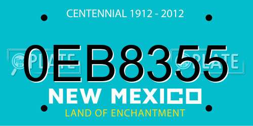 0EB8355 New Mexico License Plate