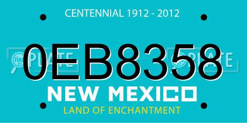0EB8358 New Mexico License Plate