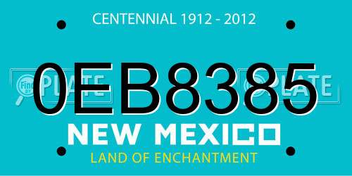 0EB8385 New Mexico License Plate