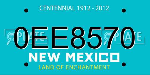 0EE8570 New Mexico License Plate