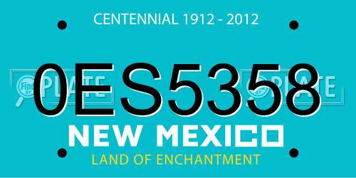 0ES5358 New Mexico License Plate