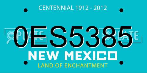0ES5385 New Mexico License Plate