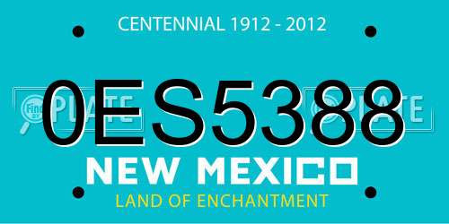 0ES5388 New Mexico License Plate