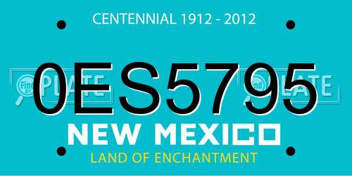 0ES5795 New Mexico License Plate