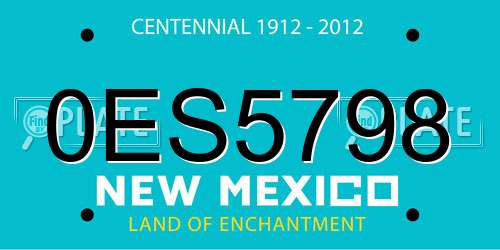 0ES5798 New Mexico License Plate