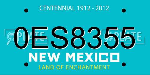 0ES8355 New Mexico License Plate