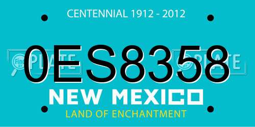 0ES8358 New Mexico License Plate