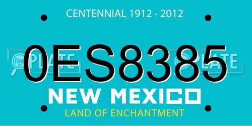 0ES8385 New Mexico License Plate