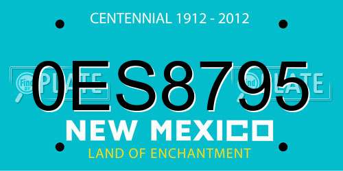 0ES8795 New Mexico License Plate