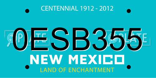 0ESB355 New Mexico License Plate