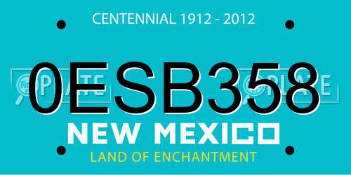 0ESB358 New Mexico License Plate