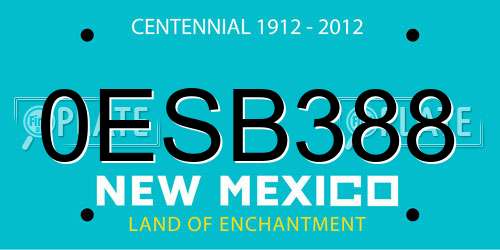 0ESB388 New Mexico License Plate