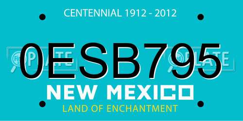 0ESB795 New Mexico License Plate
