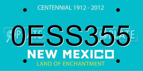0ESS355 New Mexico License Plate