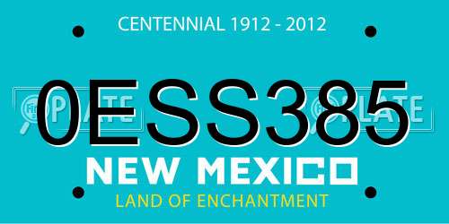 0ESS385 New Mexico License Plate