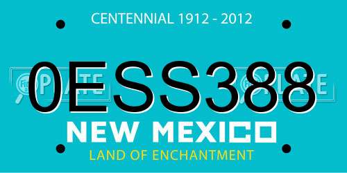 0ESS388 New Mexico License Plate