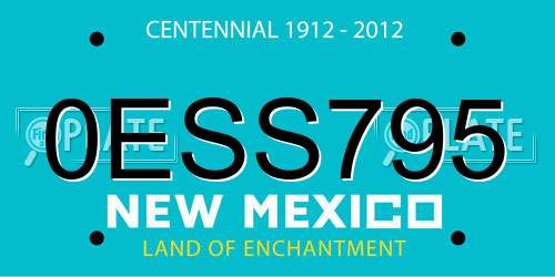 0ESS795 New Mexico License Plate