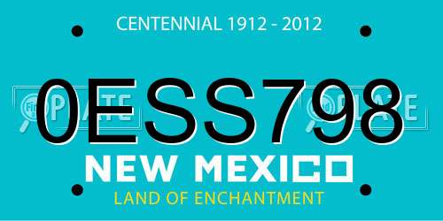 0ESS798 New Mexico License Plate