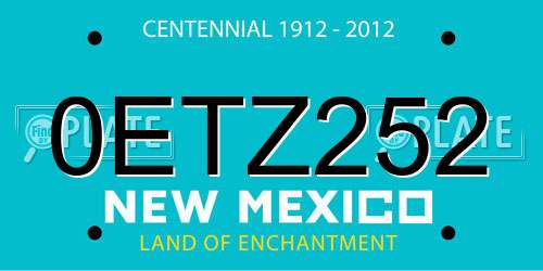 0ETZ252 New Mexico License Plate