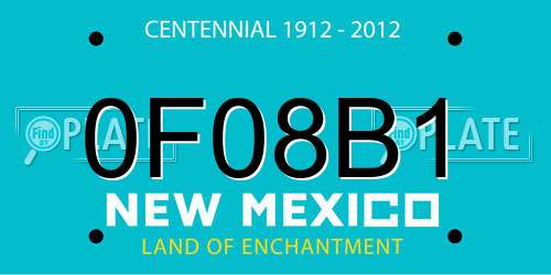 0F08B1 New Mexico License Plate
